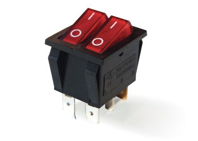ÇİFTLİ IŞIKLI KIRMIZI 6P IC101-0 ANAHTAR