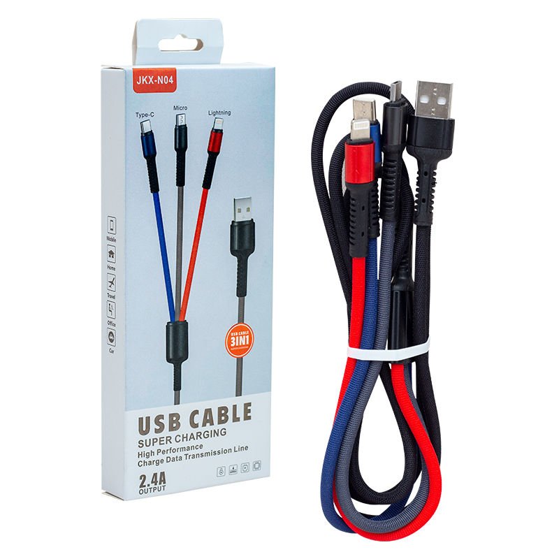 Powermaster JKX-N04 Usb To Micro Type-C Lightnin 3'lü