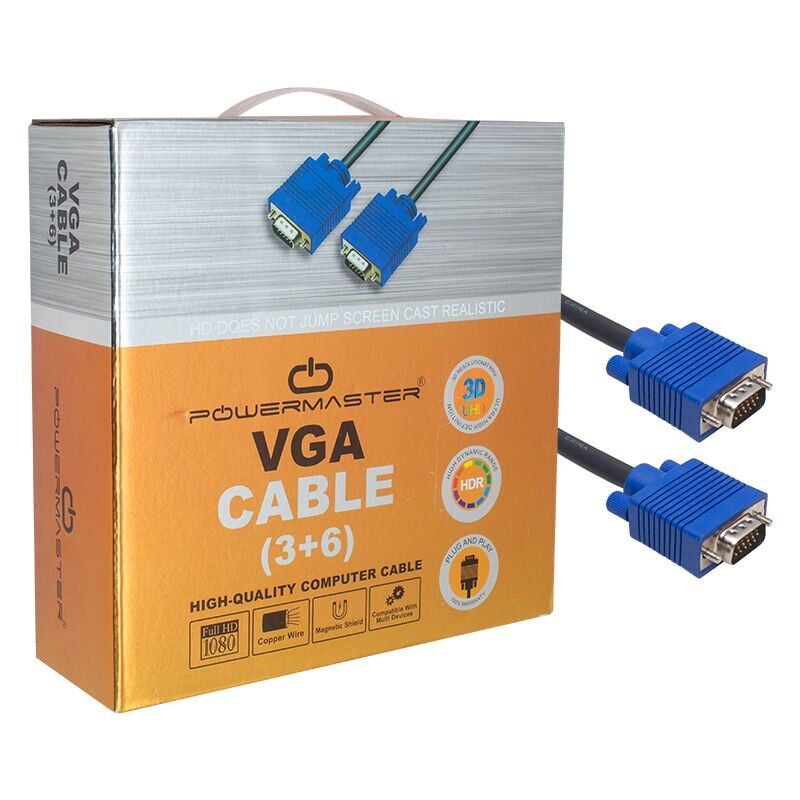 Powermaster 15 Pin 3+6 Erkek-Erkek 15m Vga Kablo