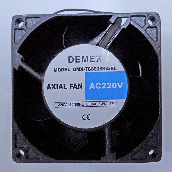 Axial Fan 80x80x38mm 220Vac 50/60Hz 0.08a 13w 2p