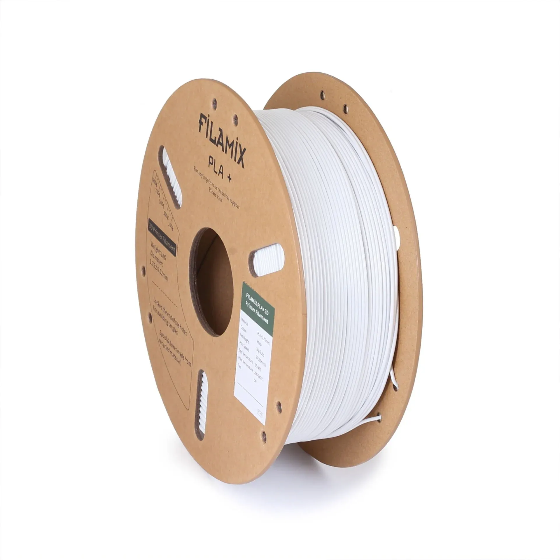 Filamix Filament PLA + 1.75mm 1 KG Plus Beyaz
