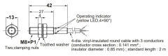 Omron E2B-S08KS02-WP-B2 2M 2mm Algılama İndüktif Sensör