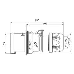 Mete Enerji 5x32A Ip44 Uzatma Prizi 406411