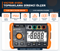 Victor 4105A Dijital Topraklama Direnci Ölçer | Toprak Megeri