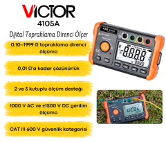 Victor 4105A Dijital Topraklama Direnci Ölçer | Toprak Megeri
