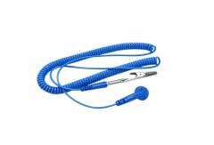Antistatik ESD Bileklik Kablosu 10 mm Kopça – 4 mm Banana Jak | Spiral 3 m