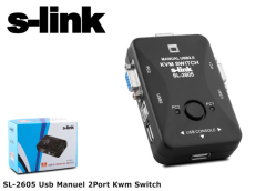 S-link SL-2605 Usb Manuel 2Port Kwm Switch