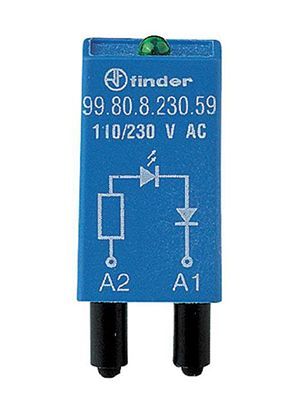 99.80.9.220.99 Yeşil Led+Diyot (Standart Polerizasyon) 110-220V DC Modül