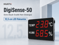 Huato DigiSense-50 Büyük Sıcaklık Nem Göstergesi | 12,5 cm LED | 75 m