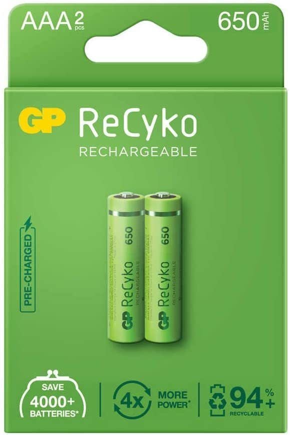 GP Recyko 650 mAh AAA Ni-Mh İnce Kalem Pil 2li Blister