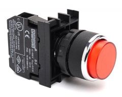 B200HK Çıkık Kafalı Yaylı 22mm IP 50 Stop Kumanda Butonu Kırmızı 1NC