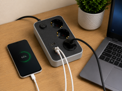 3’lü Termal Akım Korumalı Priz | 2 USB + Type-C | 2500W