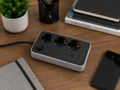 3’lü Termal Akım Korumalı Priz | 2 USB + Type-C | 2500W