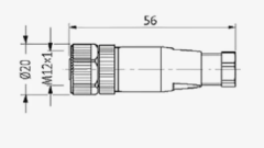 M1208FS – M12 8-Pin Dişi Düz Soket