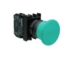 B100MY 22mm IP 50 Mantar Kafa Start Yeşil Buton 1NO