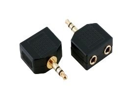 3.5 mm Stereo Erkek Dişi Dişi Çevirici Gold