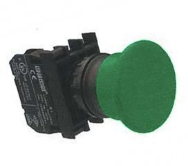 B200MY 22mm IP 50 Mantar Kafa Stop Yeşil Buton 1NC