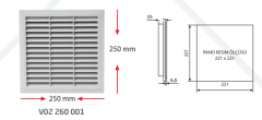 250x250 Filtreli Fan Kapağı
