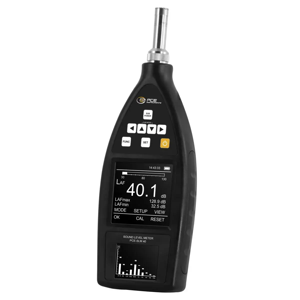 PCE-SLM 40 Sınıf 2 Desibelmetre | 30-130 dB | 1/1 ve 1/3 Oktav Bant Analizli