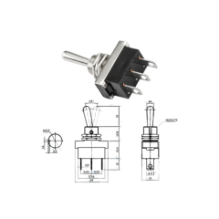 IC-151E-2 Metal Geçişli Anahtar İki Tarafa Yaylı 25 AMPER ON-OFF-ON