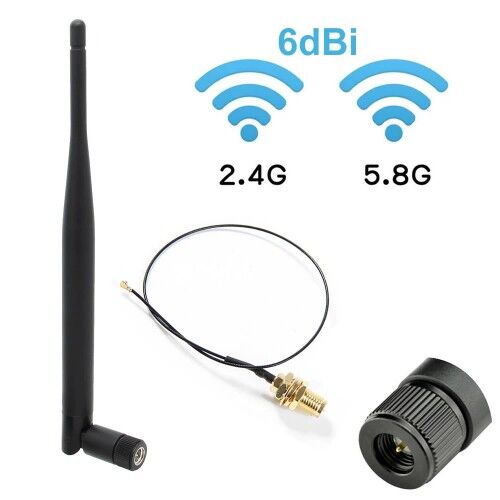 6dBi SMA Erkek Anten + 35cm Ipex Kablo