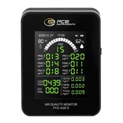 PCE-AQD 6 18'i 1 Arada Hava Kalitesi ve Aerosol Ölçüm Cihazı | PM0.3-PM10, CO2, CO, TVOC