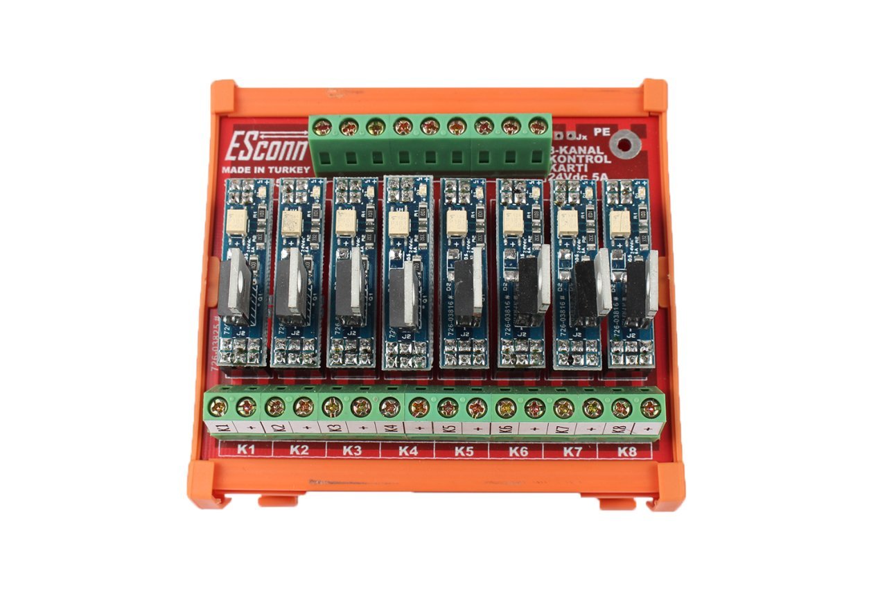 ESconn SST16-245RTS 16 Kanal 24v dc 5A SSR Röle Kartı 8 Kanal
