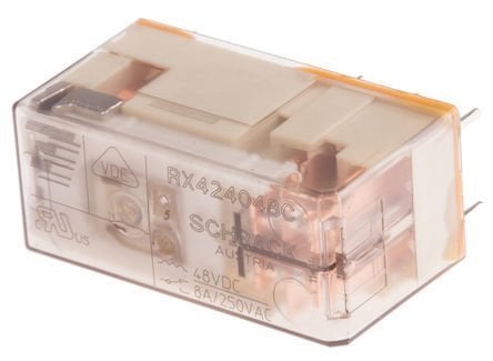 Schrack Rt 424012C 012DC 2k 8a Pcb Röle Şeffaf