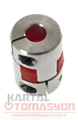 10-10mm Delik, 20mm Gövde Çaplı 28mm Uzunlukta Alüminyum Puflex Kaplin