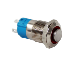 12mm Metal LED'li Kalıcı Buton Yeşil