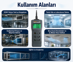 AZ Instruments 8953 Hot Wire Anemometre Bükülebilir Teleskopik Problu