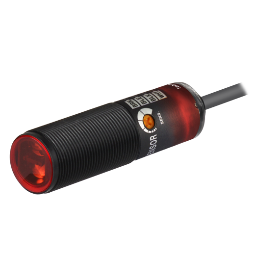 BRQP100-DDTA-P 100mm 12-24VDC PNP M18 Cisimden Yansımalı Fotosel
