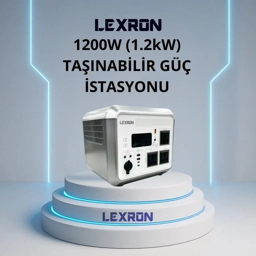 Lexron PPS-1200 1200W 1152Wh LiFePO4 Taşınabilir Güç İstasyonu
