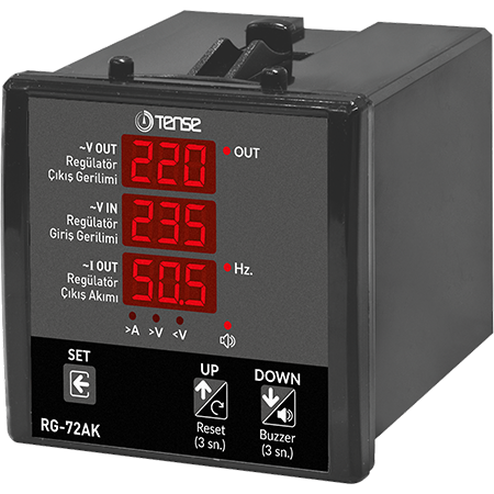 RG-72AK Servo Regülatör Kontrol Cihazı – Akım ve Gerilim Korumalı Giriş/Çıkış Voltmetre ve Servo Motor Kontrol Ünitesi