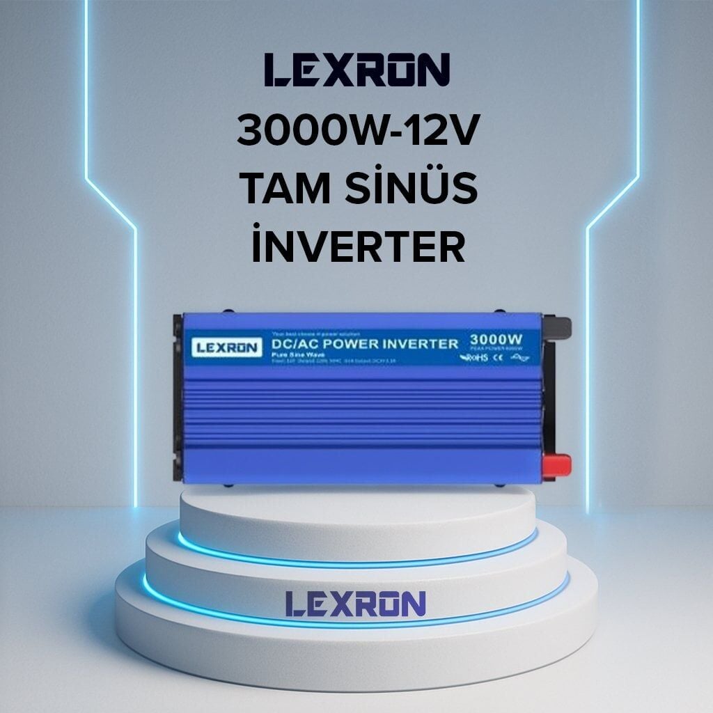 LEXRON 3000W 12V Tam Sinüs İnverter – Profesyonel Güç İnverteri
