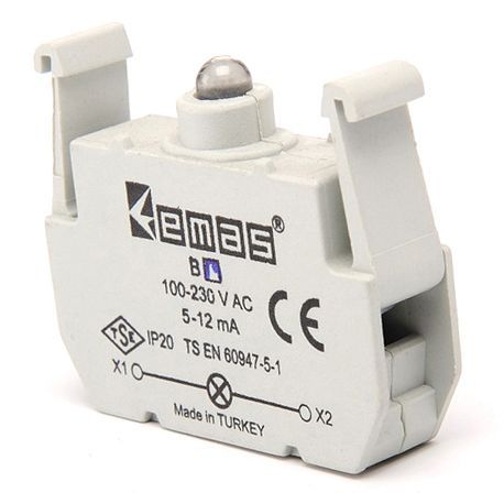 BY Yeşil Led'li Sinyal Blok 100-230 V AC