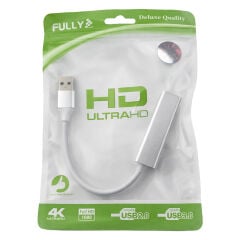 FULLY H-608EM USB 3.0 TO RJ45 10/100/1000 MBPS GIGABIT ETHERNET ÇEVİRİCİ METAL