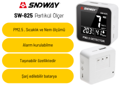 SNDWAY SW-825 PM2.5 Partikül Ölçer | Sıcaklık ve Nem Monitörü