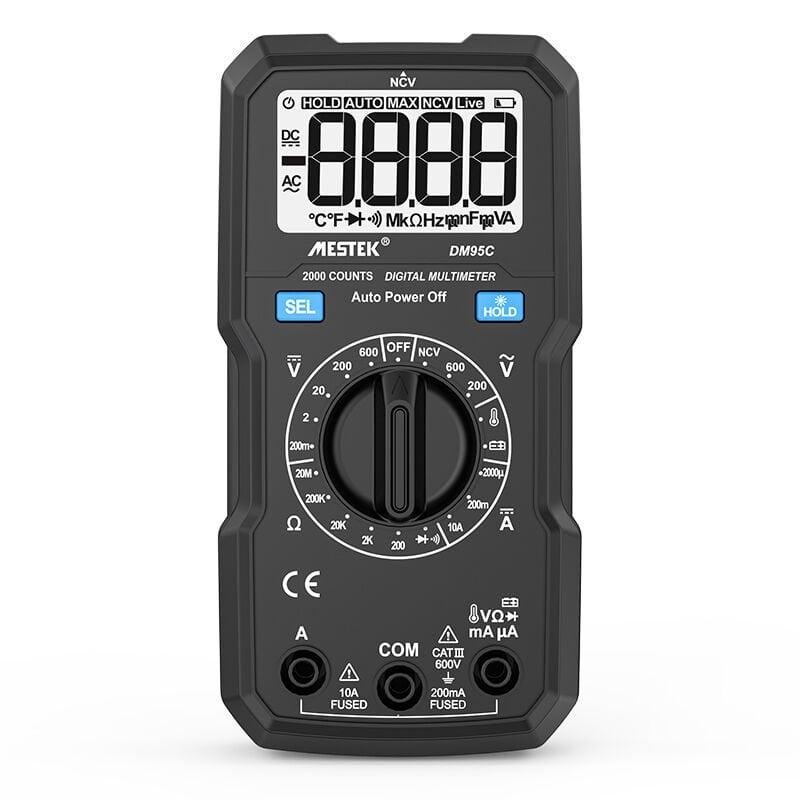Mestek DM-95C Manuel Aralıklı Taşınabilir Mini Multimetre