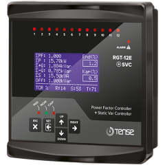 RGT-12E SVC 12 Kademe SVC Uyumlu Grafik LCD Ekranlı Trifaze Reaktif Güç Kontrol Rölesi
