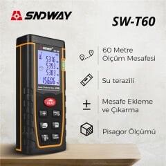 SNDWAY SW-T60 60m Lazermetre | Su Terazili Lazer Mesafe Ölçer