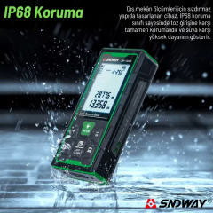 SNDWAY SW-80GS 80m Yeşil Lazermetre | Şarjlı IP68 Lazer Mesafe Ölçer