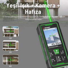 SNDWAY SW-80GQ 80m Kameralı Yeşil Lazermetre | Şarjlı IP68 Lazer Mesafe Ölçer