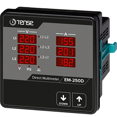 EM-250D 6×3 Hane LED Display Ekranlı Direkt Multimetre (250A) – 3 Faz Enerji Ölçüm Cihazı