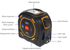 SNDWAY SW-TM60A Lazerli Şerit Metre 60m + 5m | Şarjlı Lazermetre