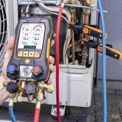 Testo 558S Dokunmatik Ekranlı Akıllı Manifold Vakum Seti | Bluetooth’lu Dijital Klima ve Soğutma Servis Seti