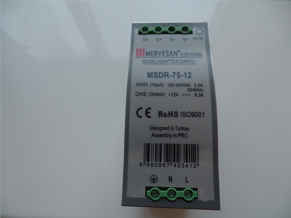 75W 12VDC 6.25A Ray Tipi Güç Kaynağı