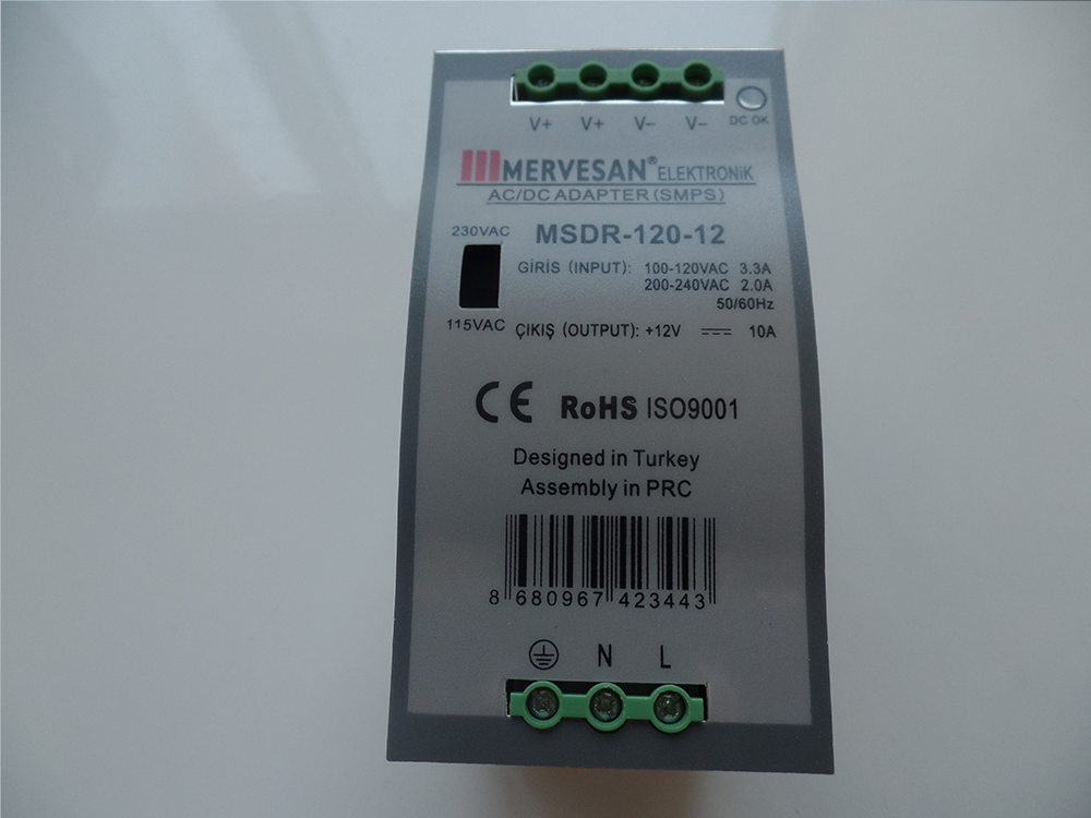 120W 12VDC 10A Ray Tipi Güç Kaynağı