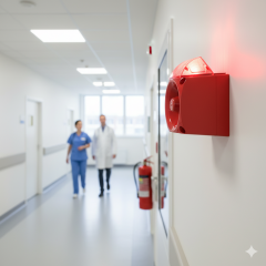 ENDÜSTRİYEL LED IŞIKLI SİREN KIRMIZI GÖVDE MS 3050.1.10.220VAC