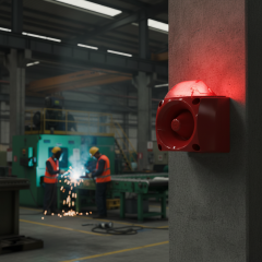 ENDÜSTRİYEL LED USB MP3 ÖZELLİKLİ SİREN KIRMIZI GÖVDE MS 3051.1.10.12-30VDC